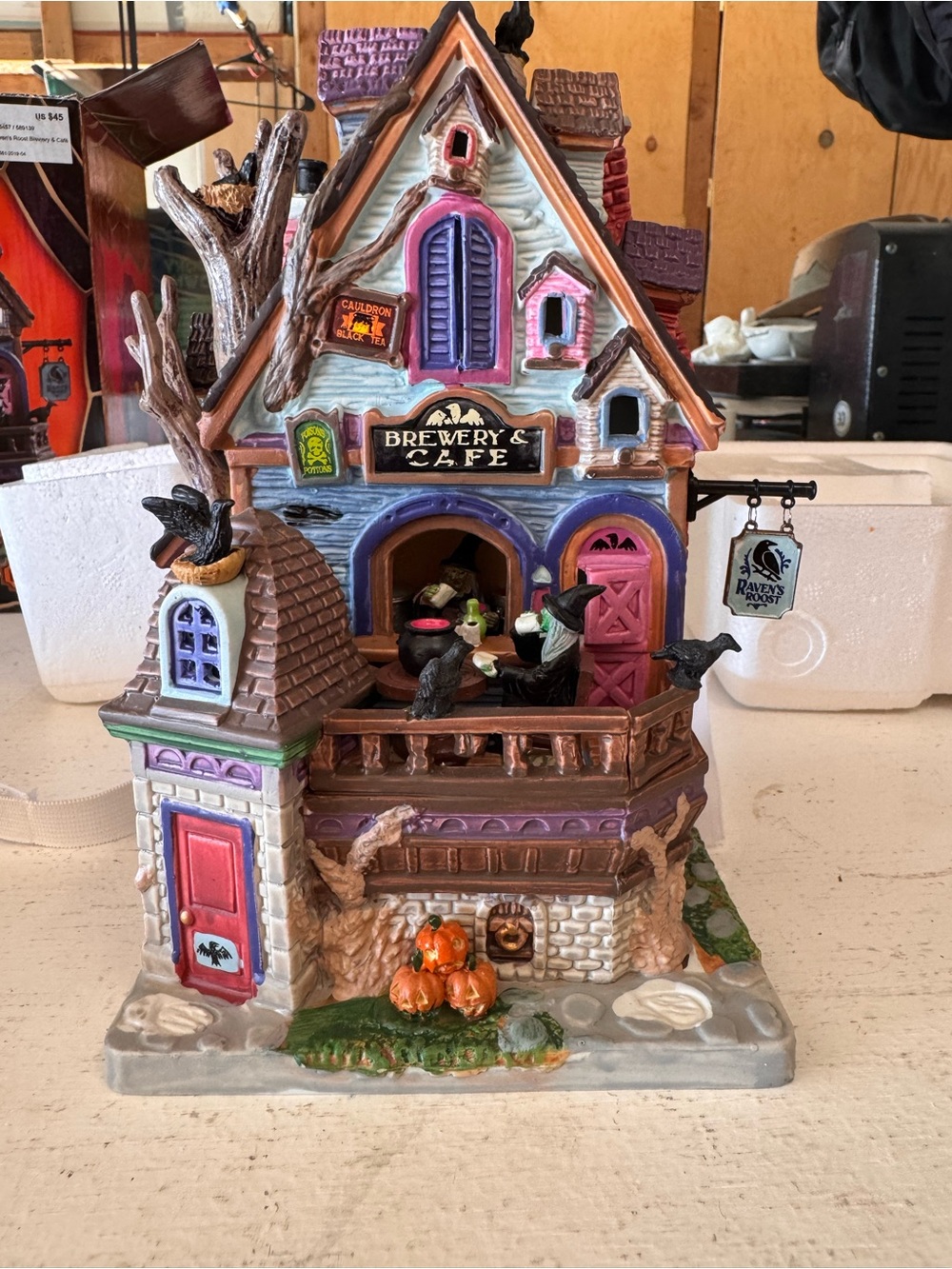 Lemax Spookytown Ravens Roast brewery and Cafe